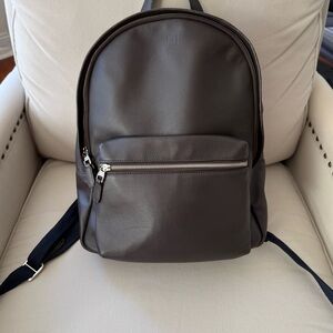 Dunhill Brown Leather Backpack with Adjustable Straps